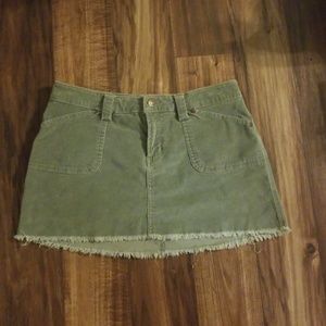 Corduroy green skirt